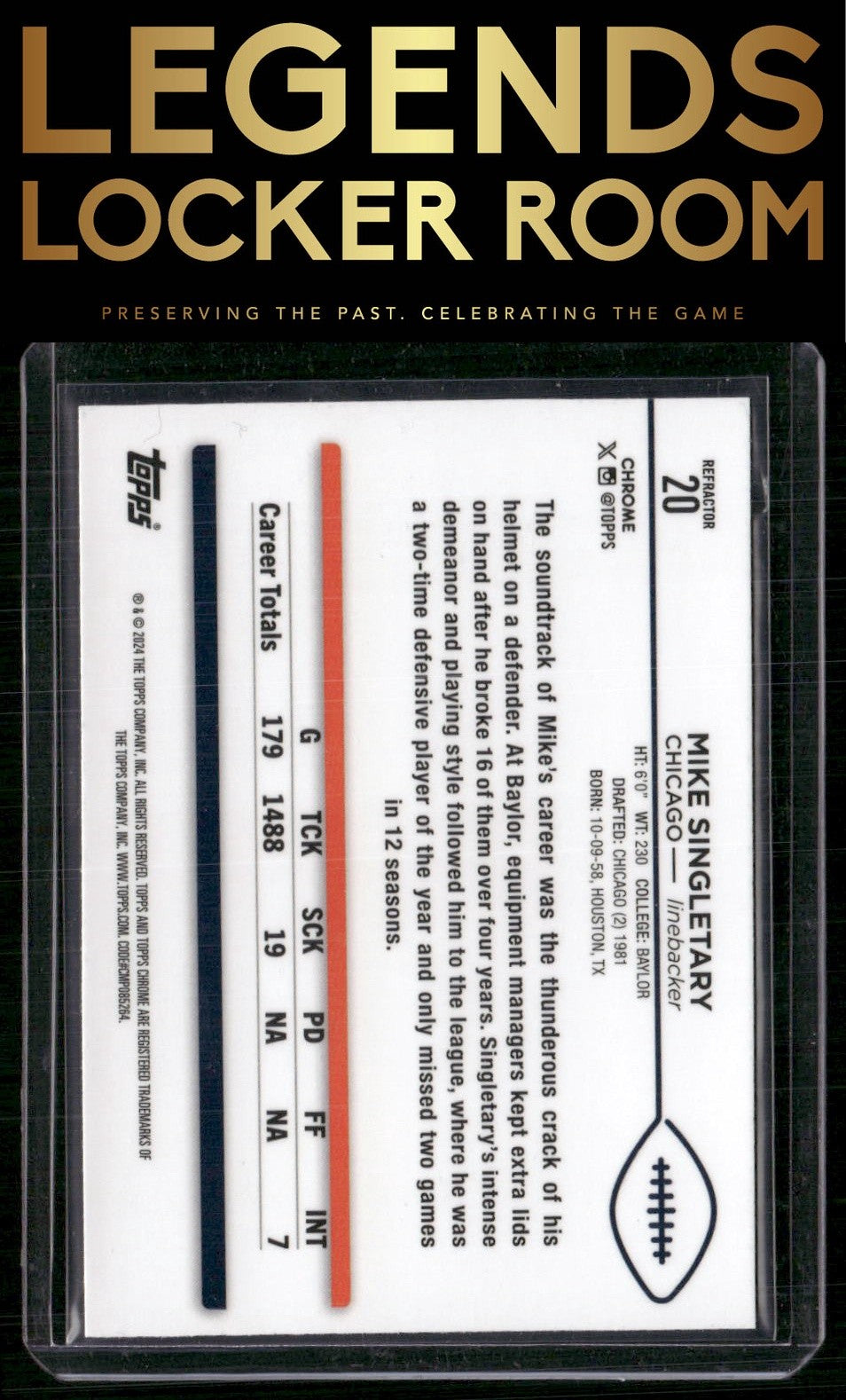 2024 Topps Chrome #20 Mike Singletary Refractor