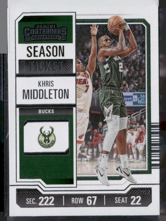 2023-24 Panini Contenders #49 Khris Middleton Season Ticket Retail