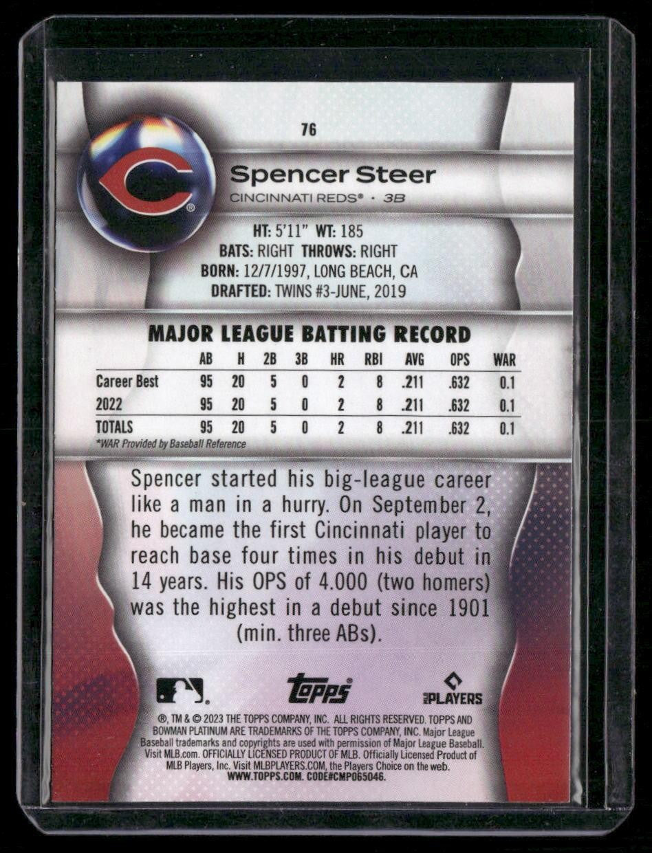2023 Bowman Platinum #76 Spencer Steer