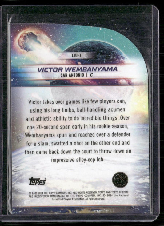 2023-24 Topps Chrome Cosmic #LIO-1 Victor Wembanyama Launched Into Orbit