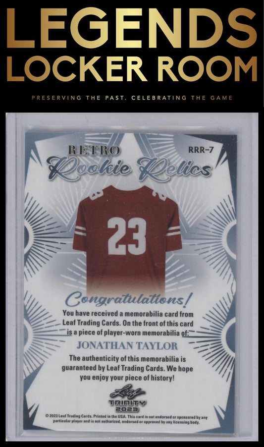 2023 Leaf Trinity (Mega Box) #RRR-7 Jonathan Taylor Retro Rookie Relics