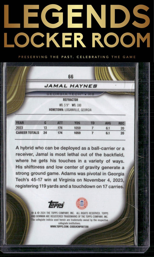 2024 Bowman University Best #66 Jamal Haynes