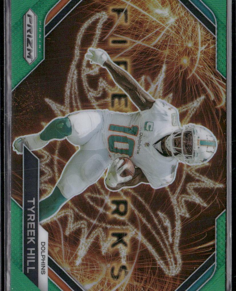 2023 Panini Prizm #F-20 Tyreek Hill Fireworks Prizms Green Wave