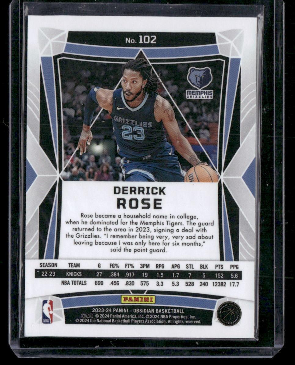 2023-24 Panini Obsidian #102 Derrick Rose