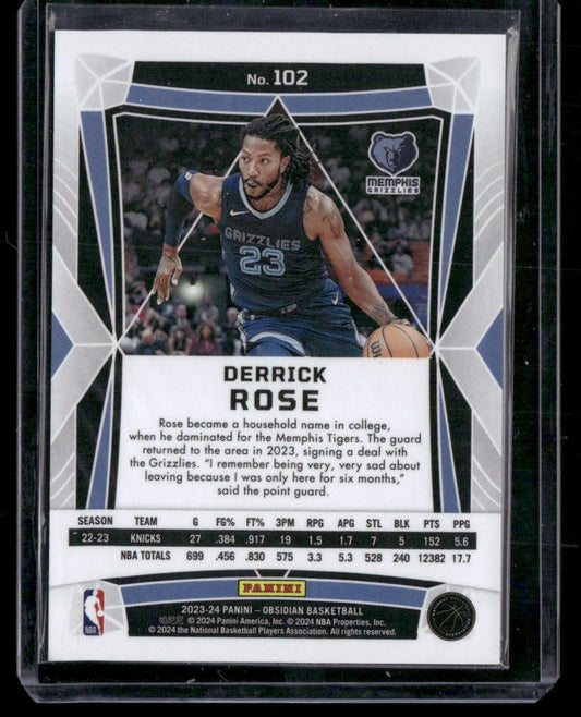 2023-24 Panini Obsidian #102 Derrick Rose
