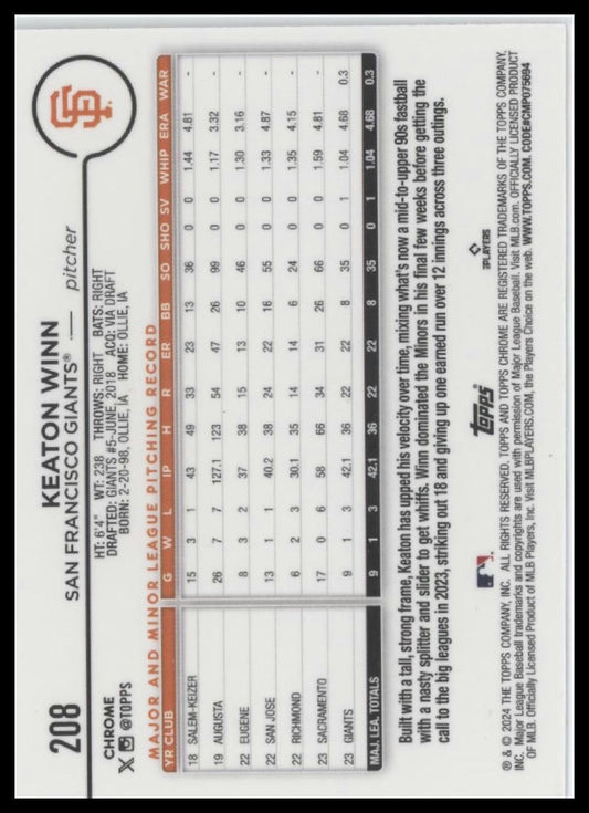 2024 Topps Chrome #208 Keaton Winn