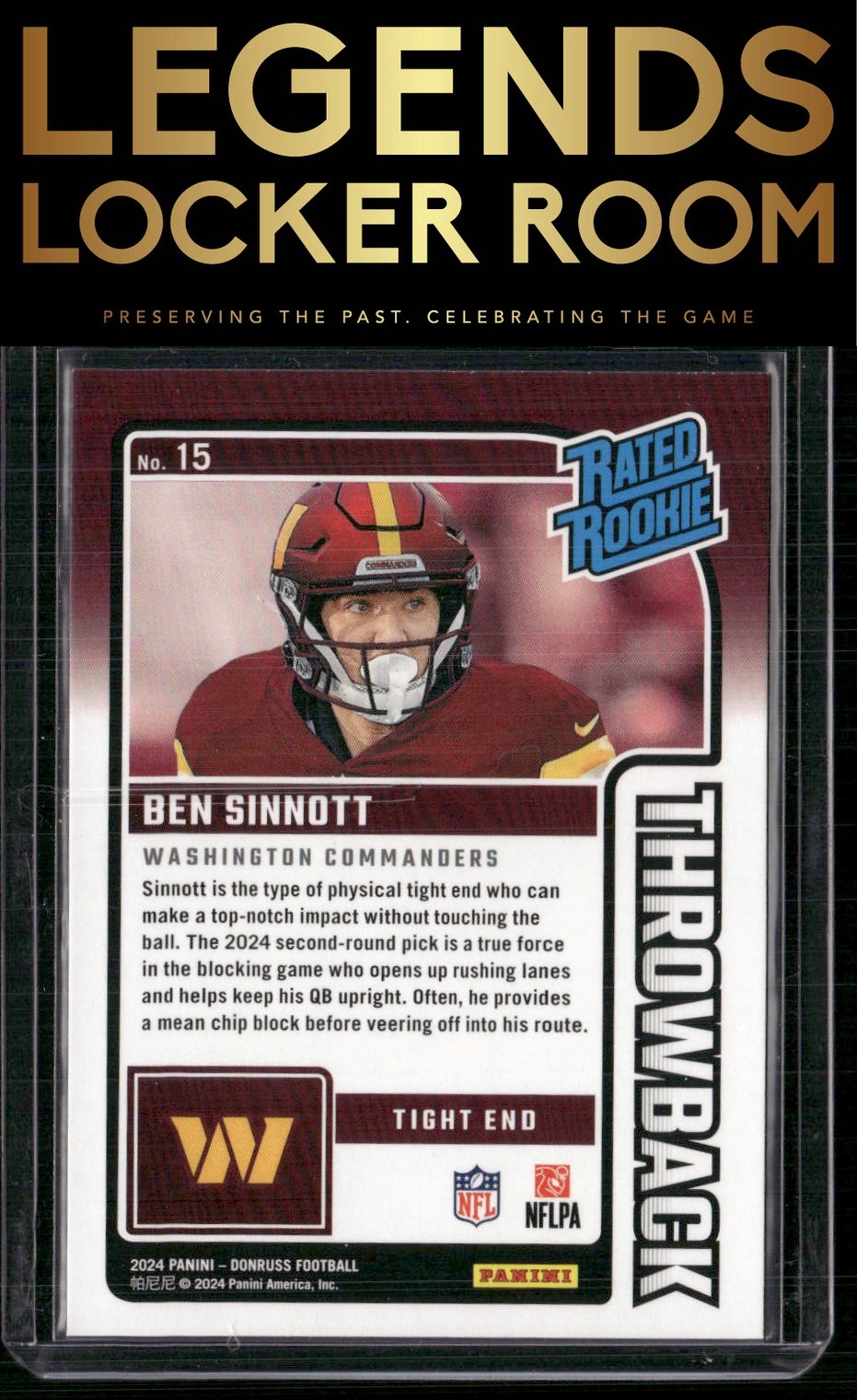 2024 Donruss #15 Ben Sinnott Rated Rookies Throwback