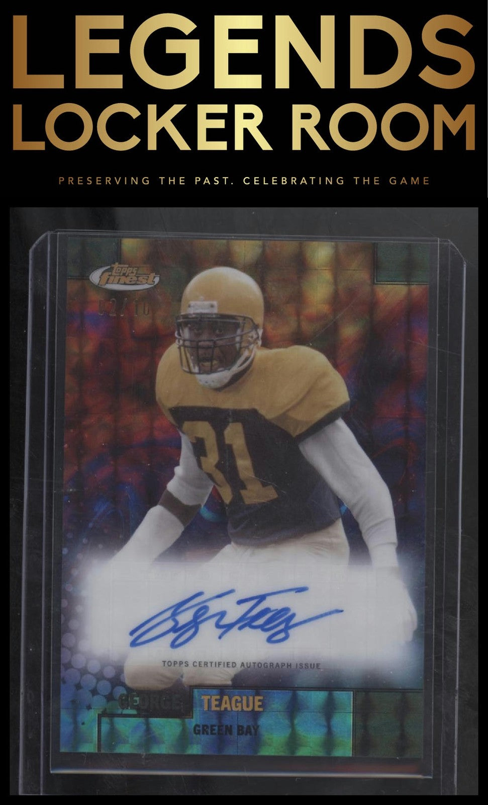 2024 Finest #FBA-GT George Teague Flashback Autographs Oil Spill Refractor #/10