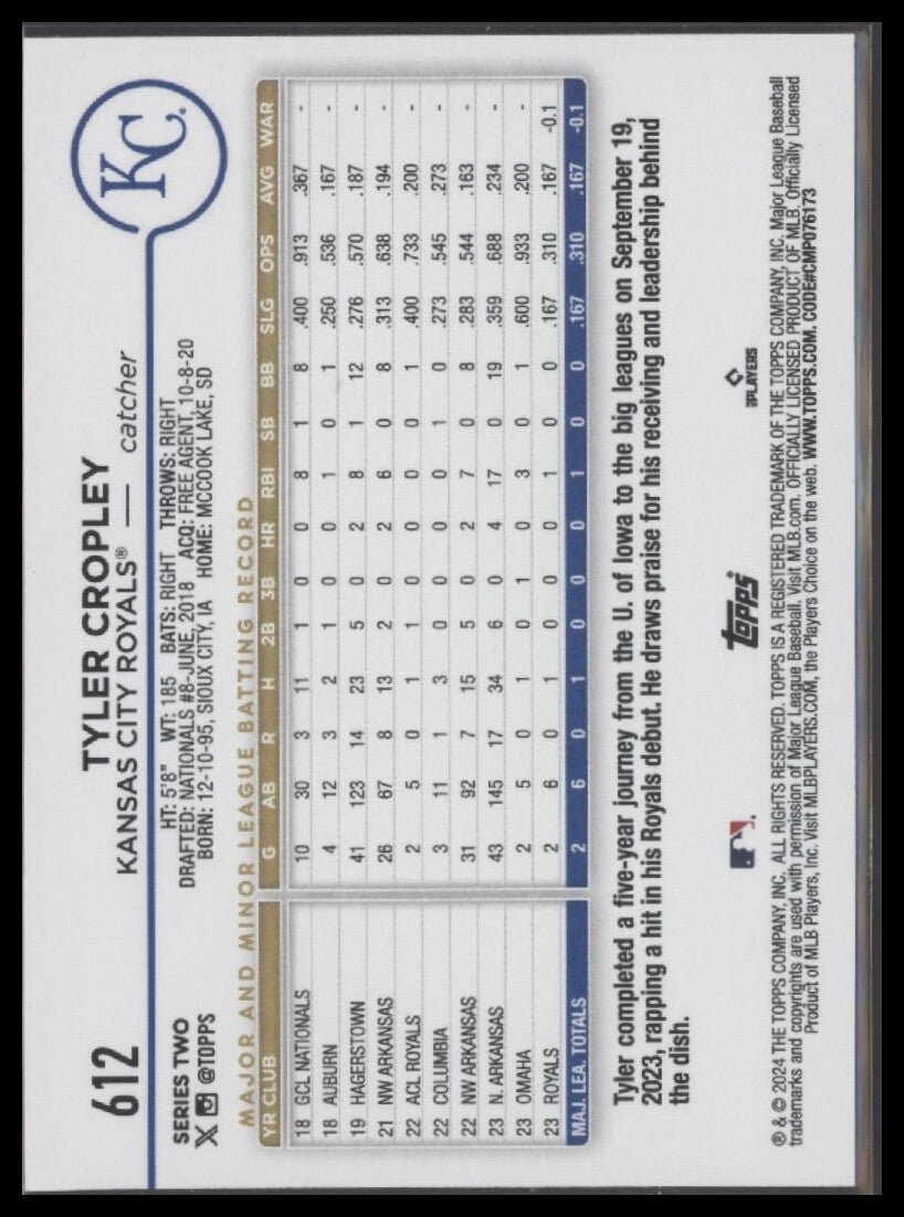 2024 Topps  #148 Tyler Cropley