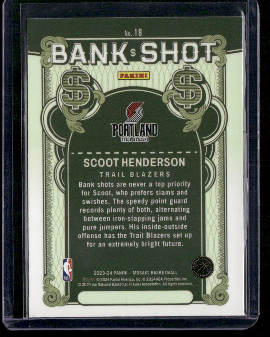 2023-24 Panini Mosaic #18 Scoot Henderson Bank Shot