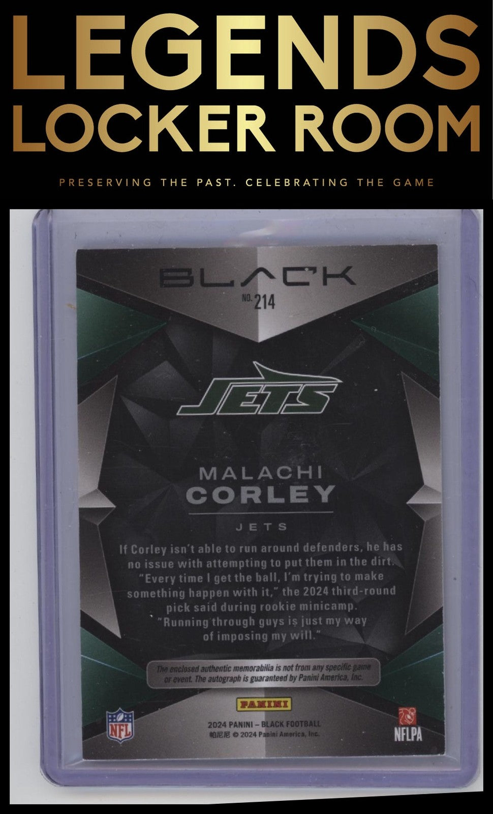 2024 Panini Black #214 Malachi Corley Citrine 50/50 Bookend!