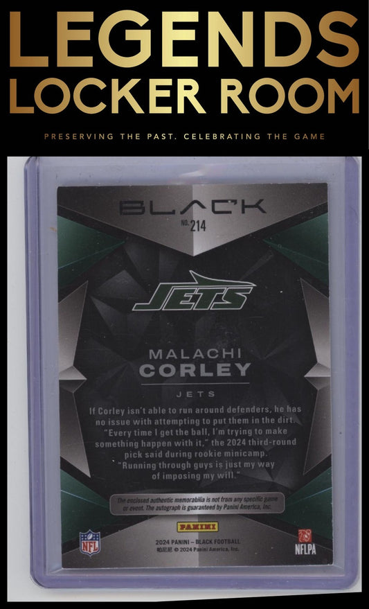 2024 Panini Black #214 Malachi Corley Citrine 50/50 Bookend!