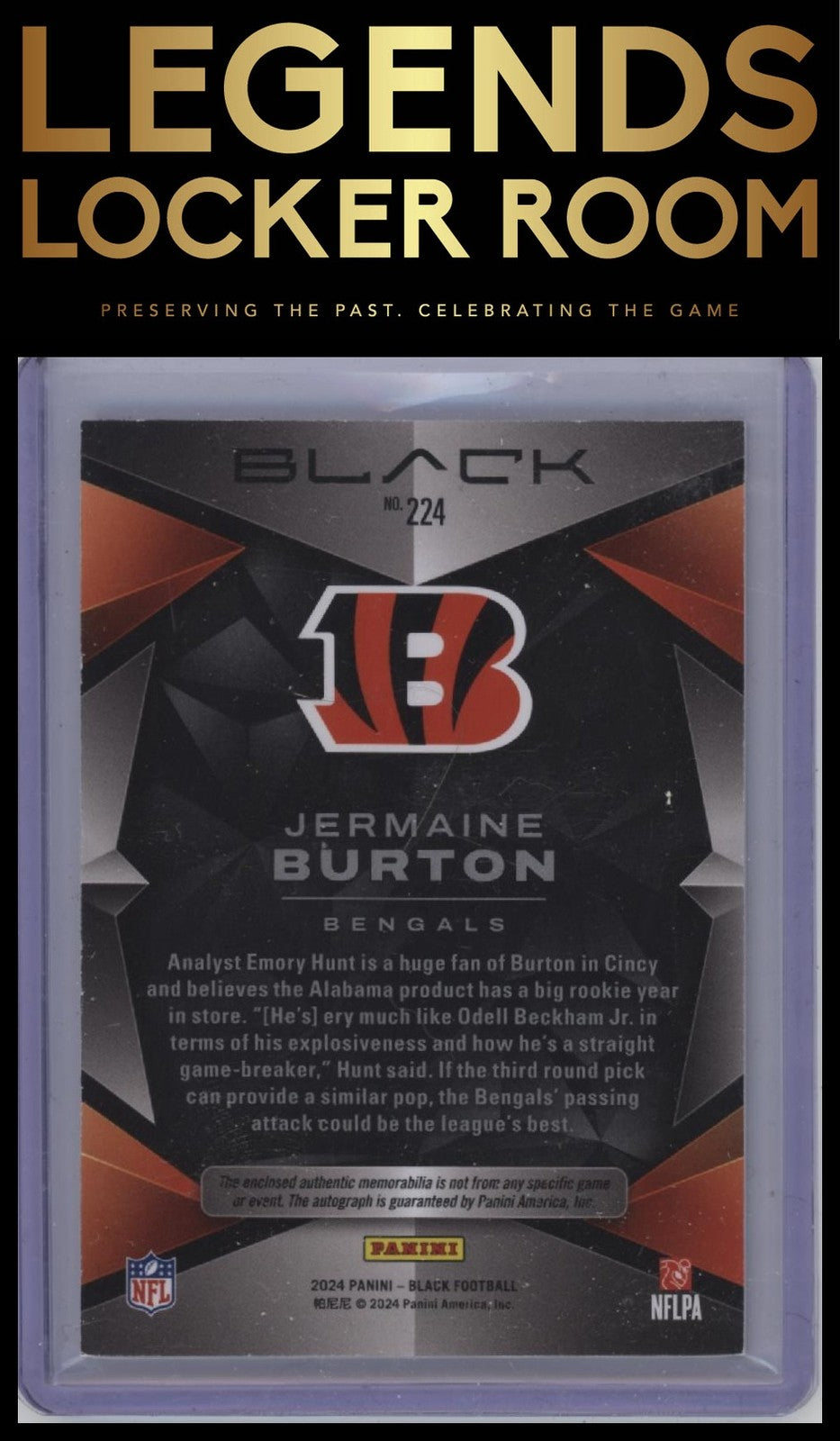 2024 Panini Black #224 Jermaine Burton Citrine #/50
