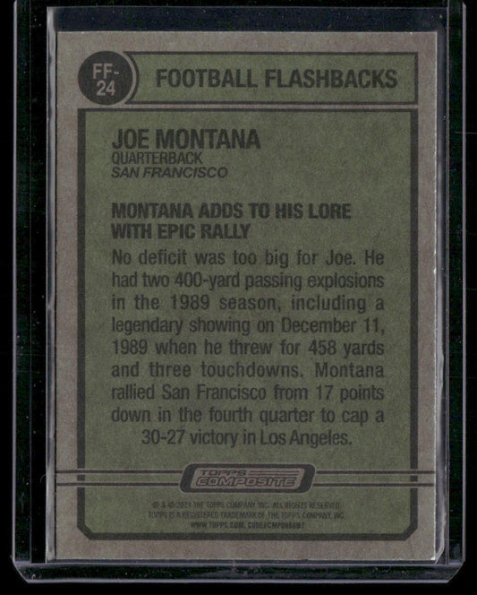 2023 Topps Composite #FF-24 Joe Montana Football Flashbacks