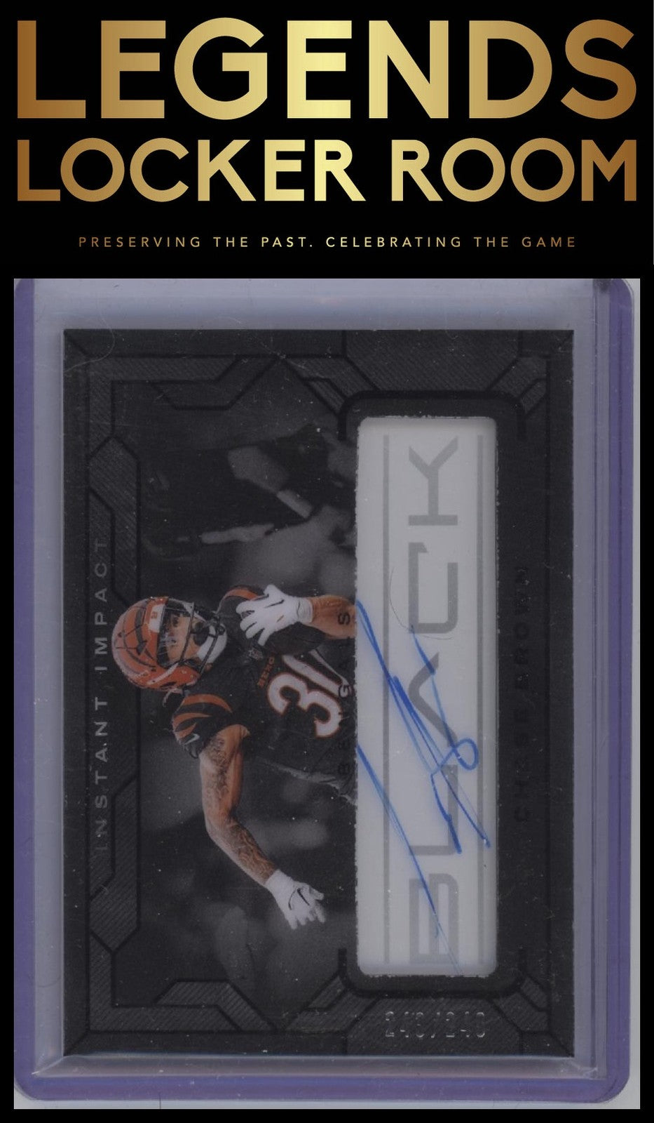 2024 Panini Black #III-CBN Chase Brown Instant Impact Ink #/249