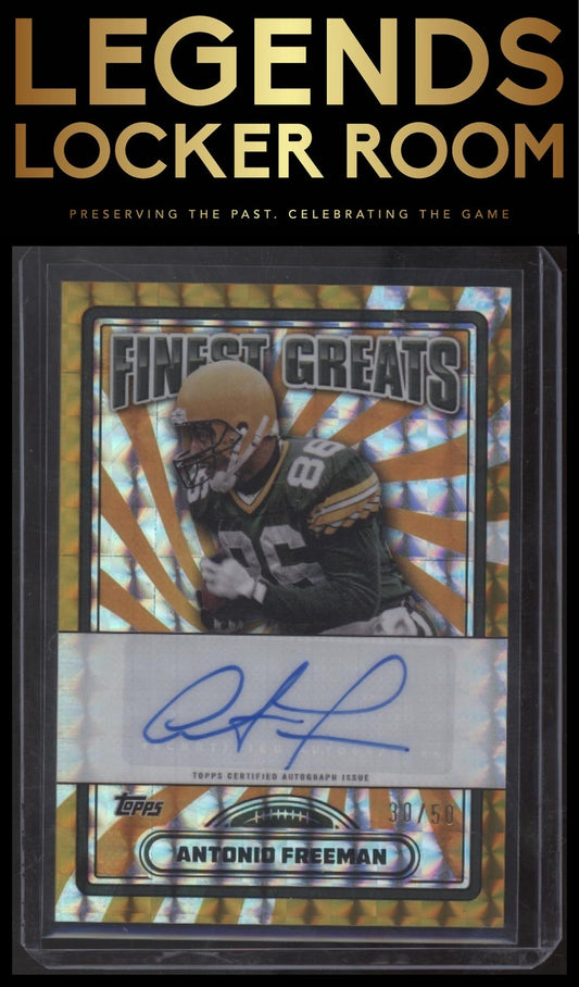 2024 Finest Antonio Freeman Finest Greats Auto Gold Geometric Refractor /50