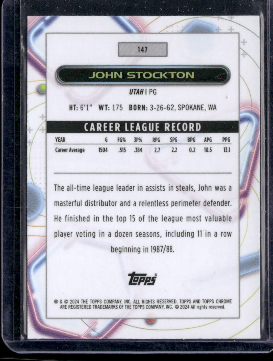 2023-24 Topps Chrome Cosmic #147 John Stockton Nucleus Refractors
