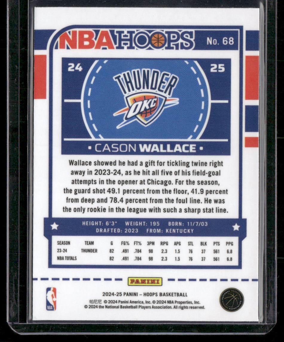 2024-25 Hoops #68 Cason Wallace Premium Prizms Silver