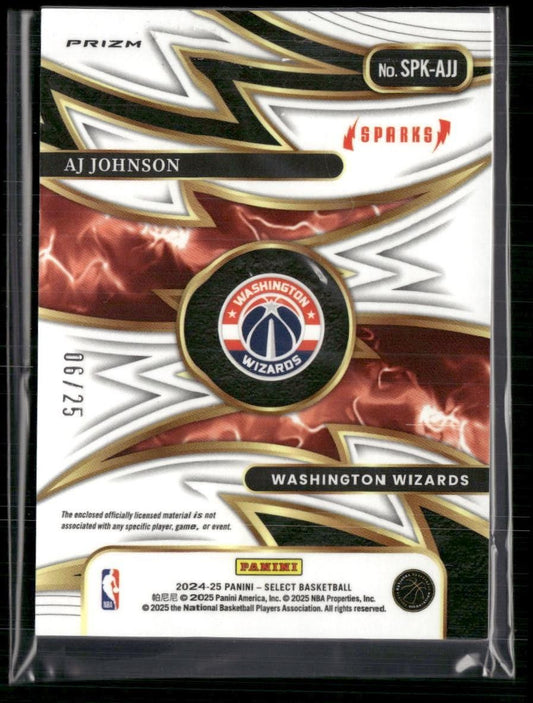 2024-25 Panini Select #SPK-AJJ AJ Johnson Sparks Tie-Dye Prizms #/25