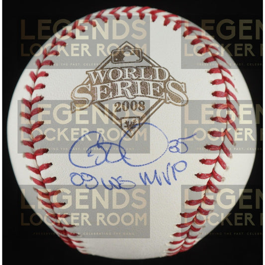 Cole Hamels Signed World Series Baseball - Inscribed "08 WS MVP" 