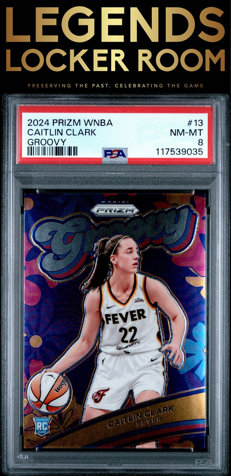 2024 Panini Prizm Wnba Groovy #13 Caitlin Clark PSA 8