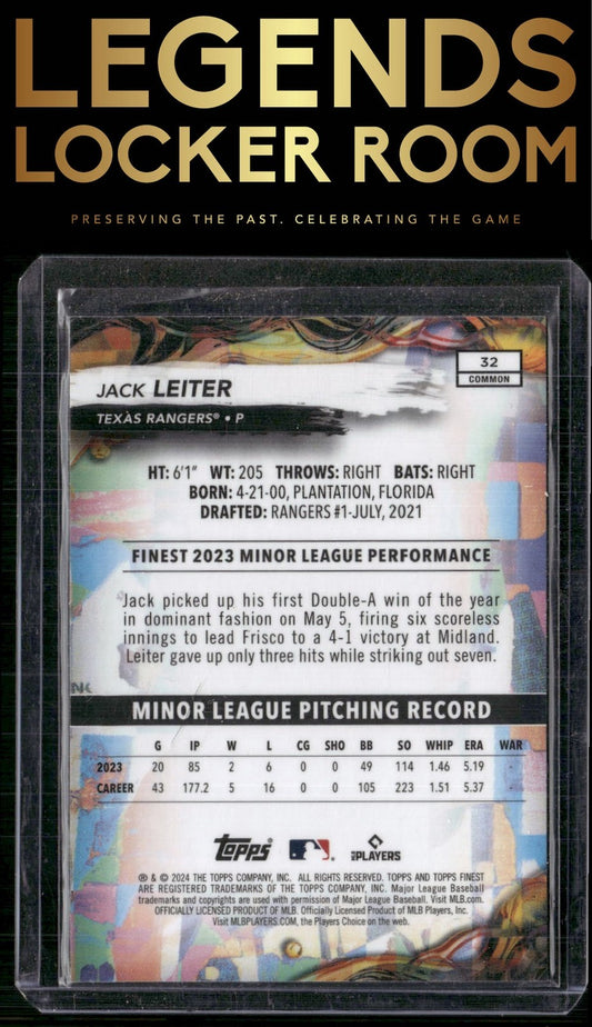 2024 Finest #32 Jack Leiter Checkerboard Refractors