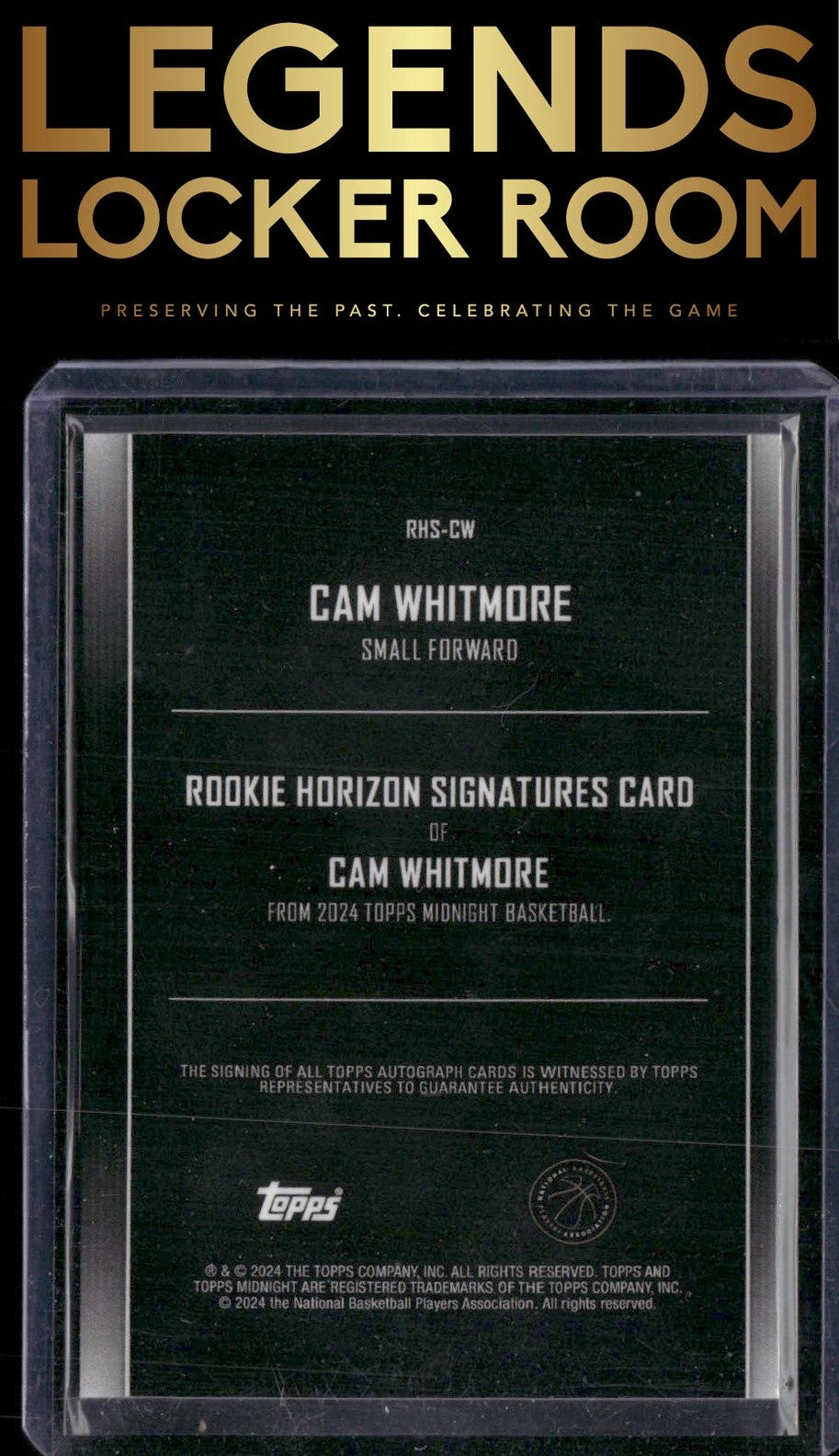 2023-24 Topps Midnight Cam Whitmore Rookie Horizon Signatures Twilight #/199