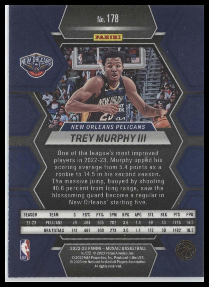 2022-23 Panini Mosaic #178 Trey Murphy III