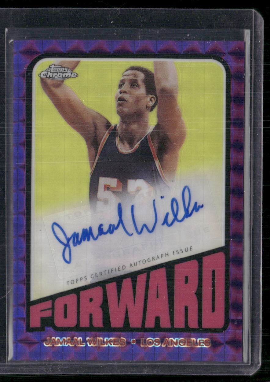2023-24 Topps Chrome Jamaal Wilkes 1972 Topps Auto Refractors Purple