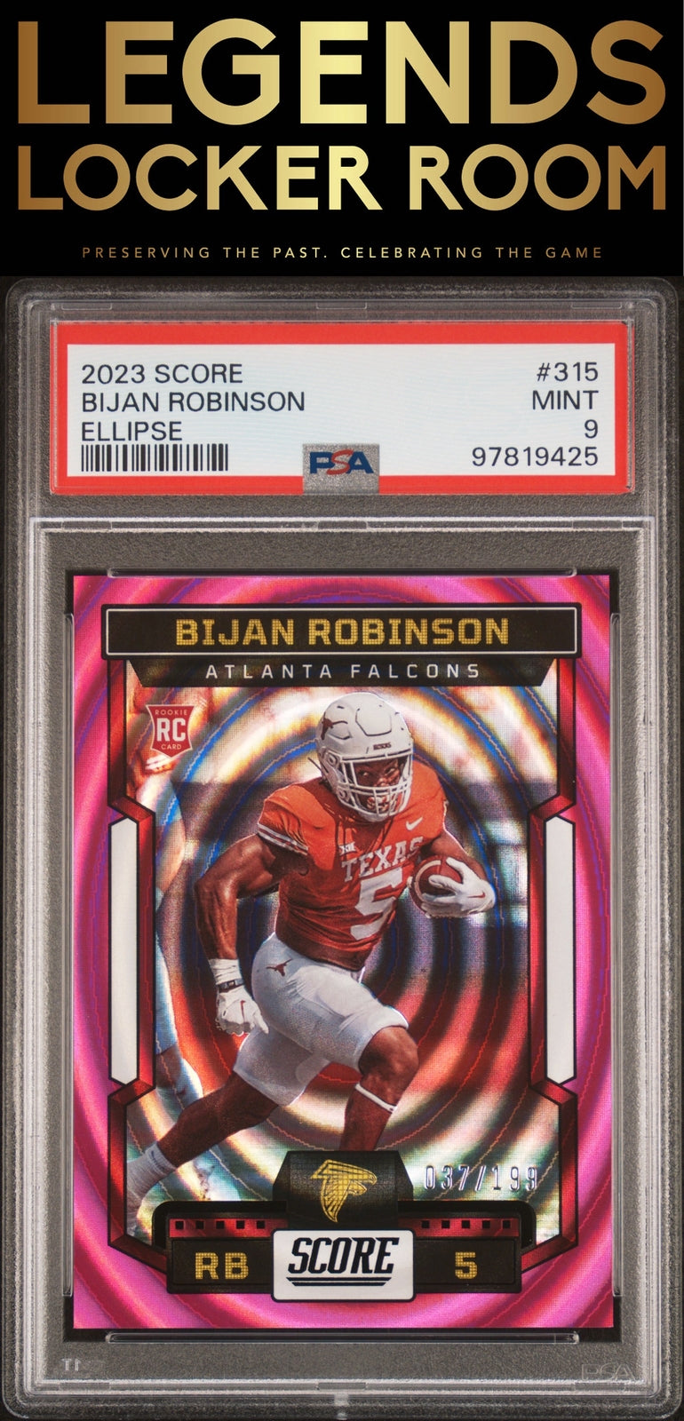 2023 Panini Score #315 Bijan Robinson Ellipse PSA 9