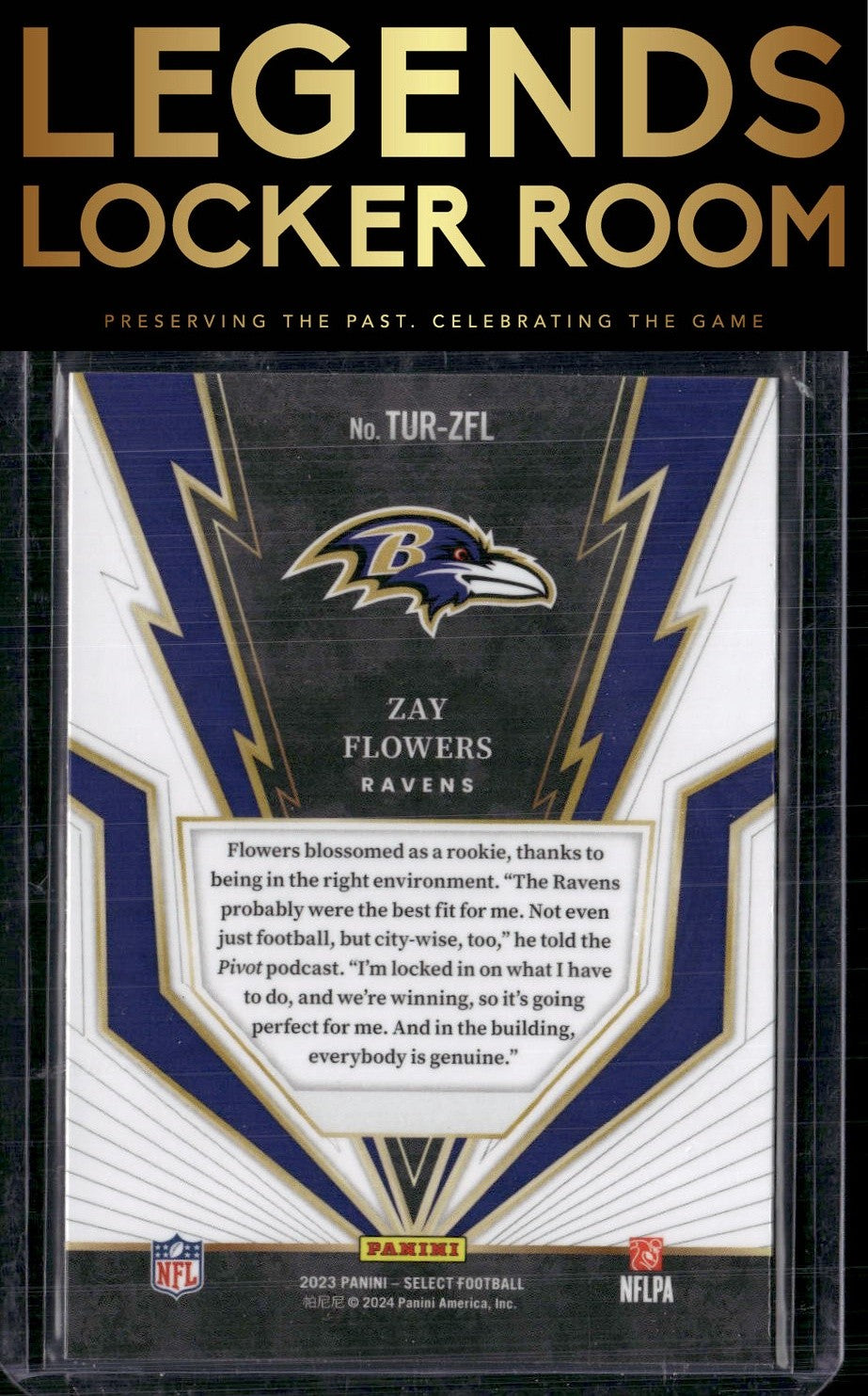 2023 Panini Select #TUR-ZFL Zay Flowers Turbocharged