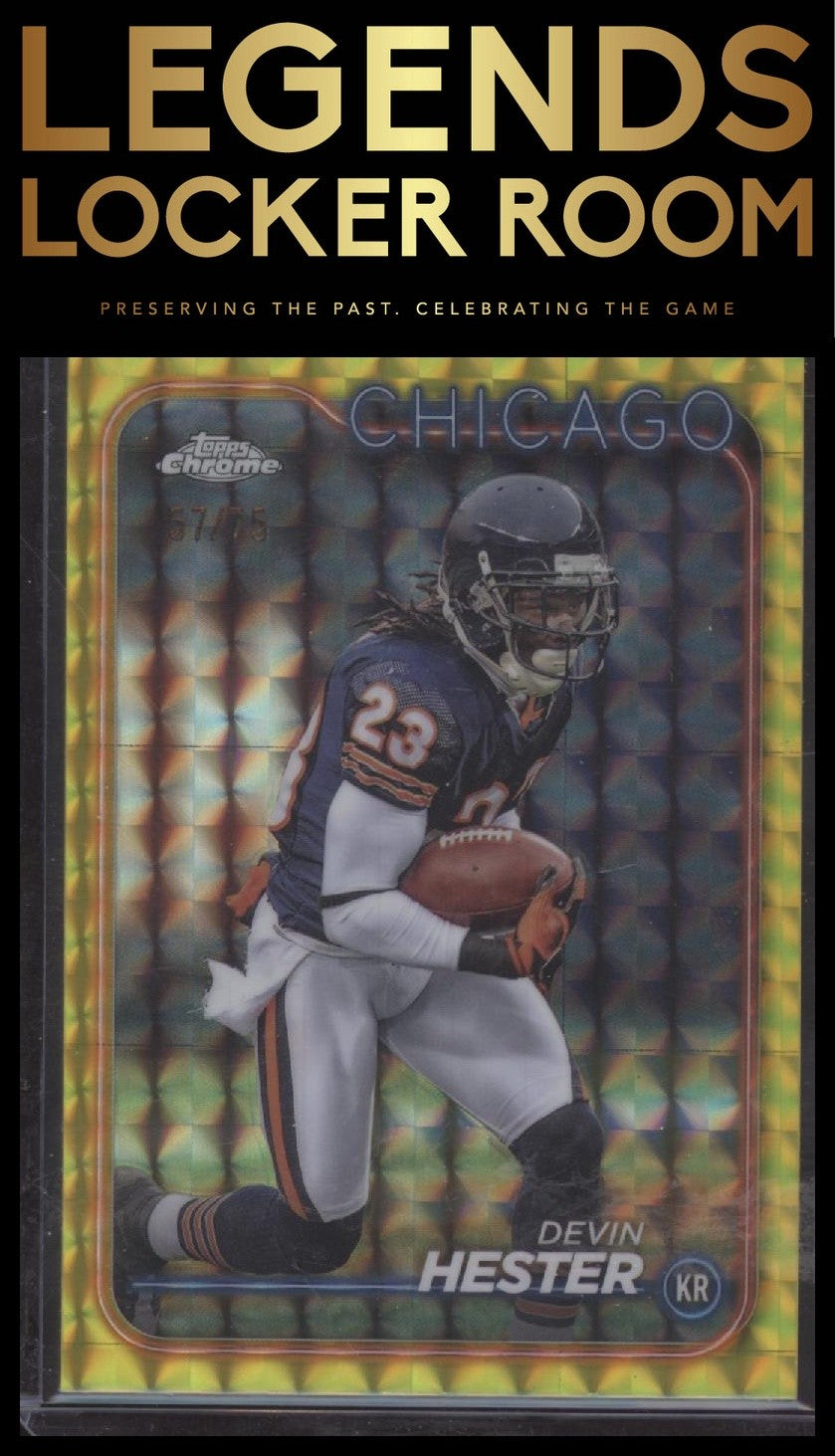 2024 Topps Chrome #17 Devin Hester Yellow Geometric Refractor #/75