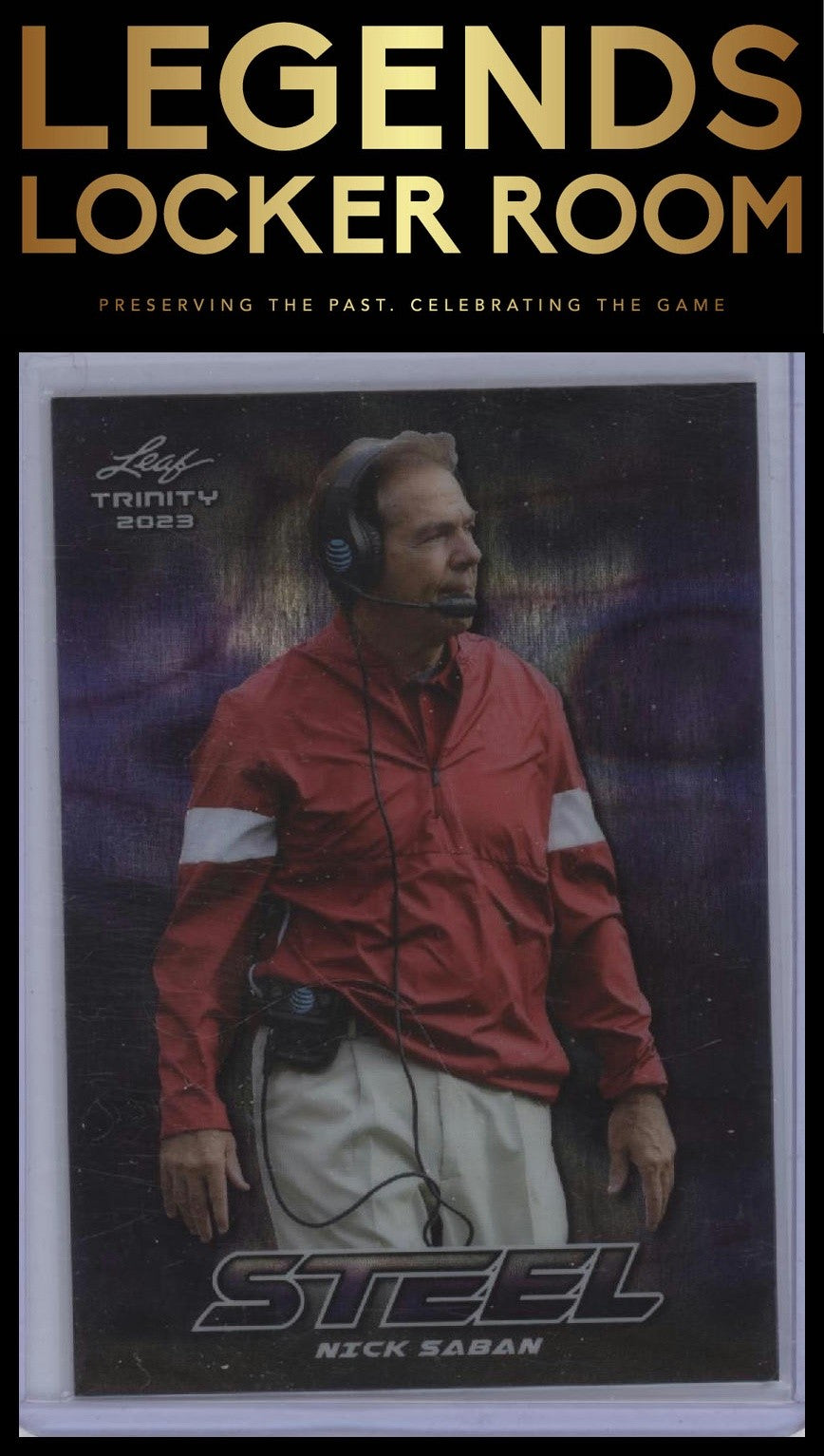 2023 Leaf Trinity - Steel Purple Lava #S-60 Nick Saban #/49