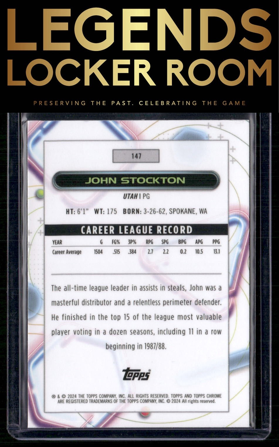 2023-24 Topps Chrome Cosmic #147 John Stockton