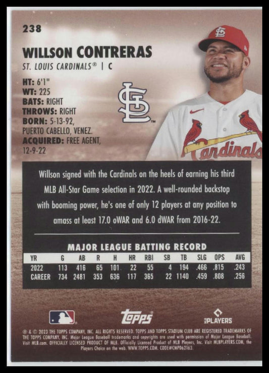 2023 Stadium Club #238 Willson Contreras