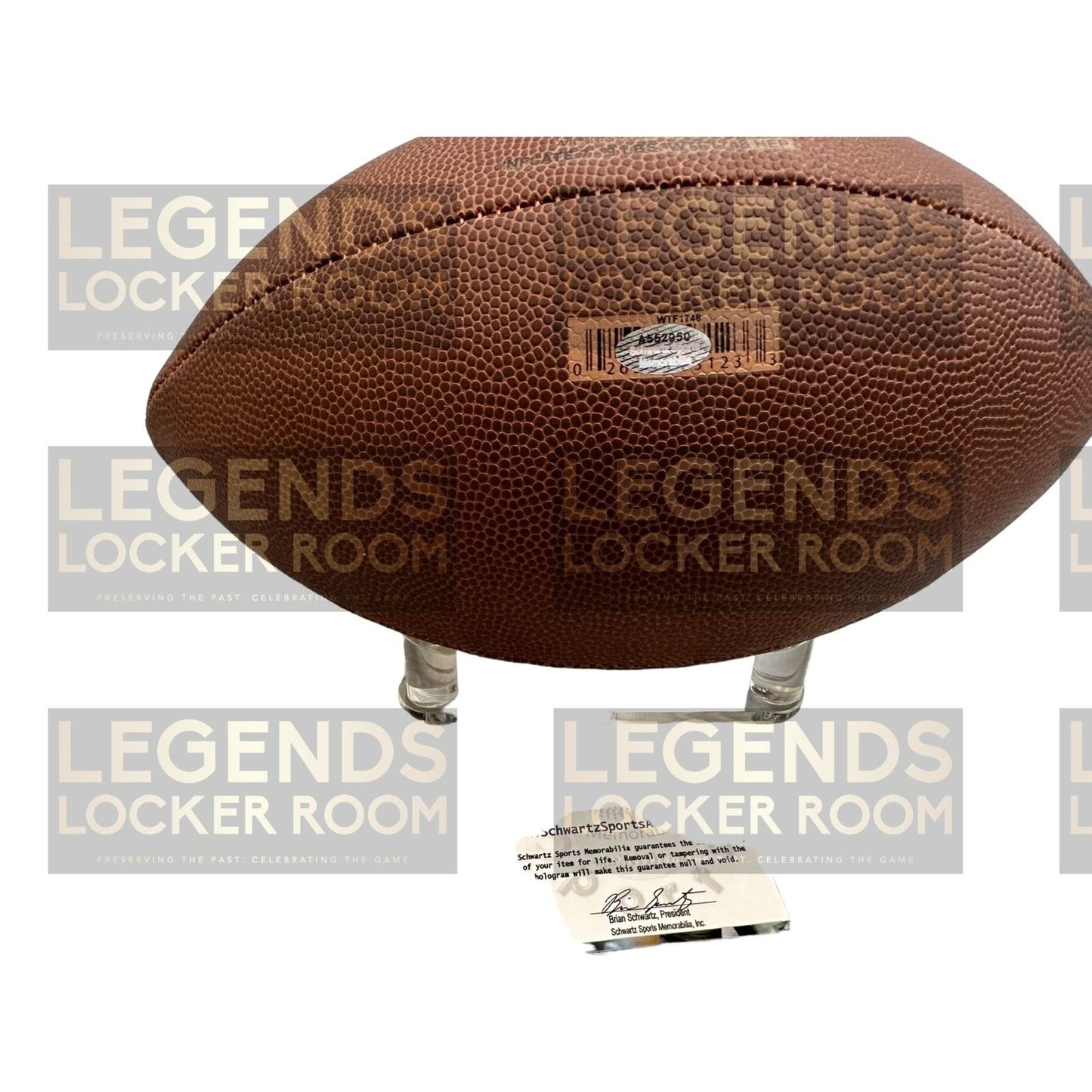 Lenny Moore Signed Colts Football - Inscribed HOF 75 Certificate of Authenticity