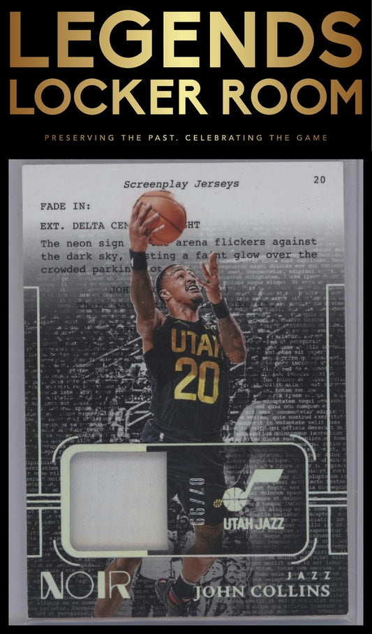 2023-24 Panini Noir #SJ-COL John Collins Screenplay Jerseys #/99