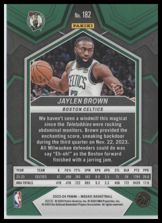 2023-24 Panini Mosaic #182 Jaylen Brown