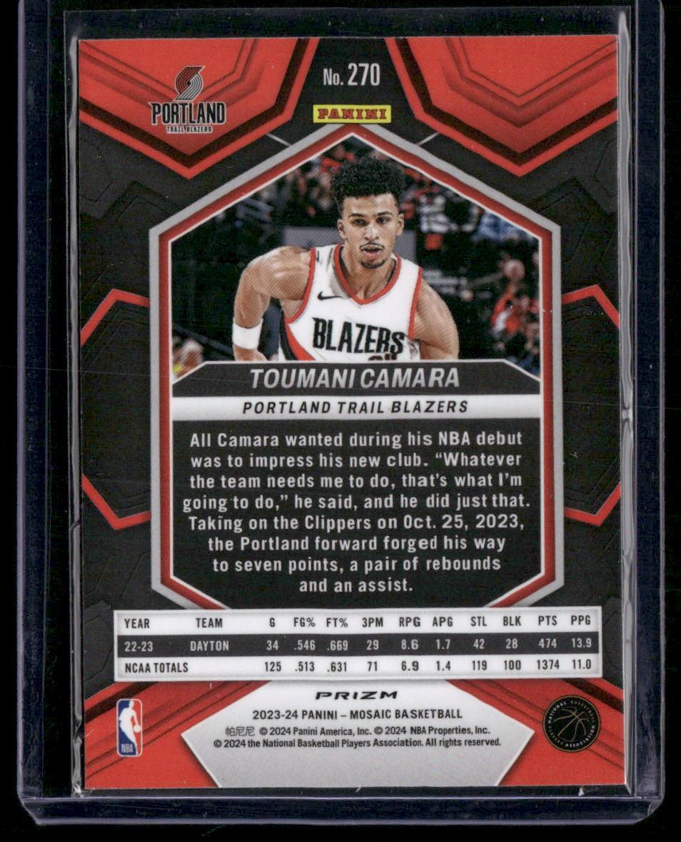 2023-24 Panini Mosaic #270 Toumani Camara Green