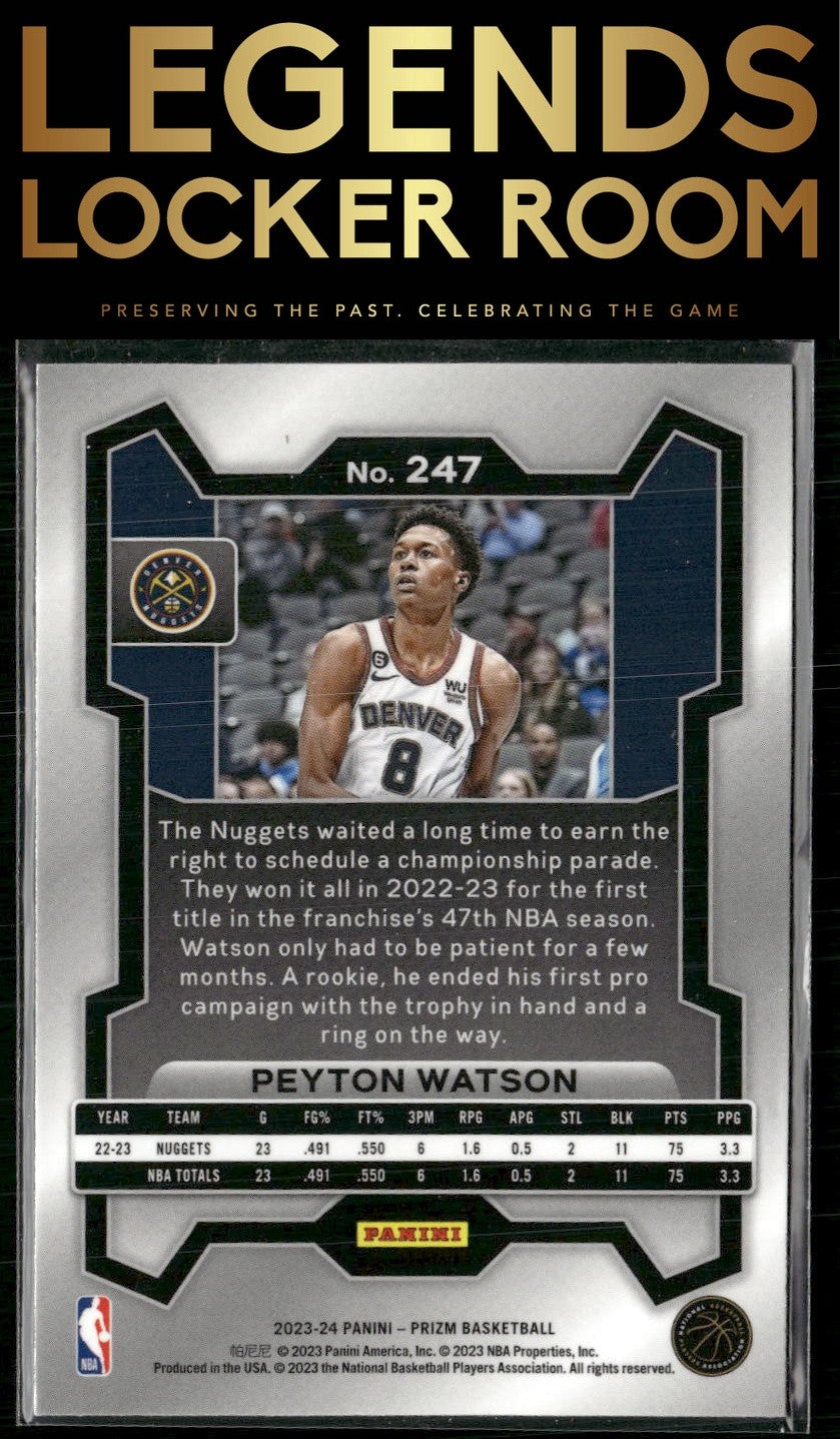 2023-24 Panini Prizm #247 Peyton Watson