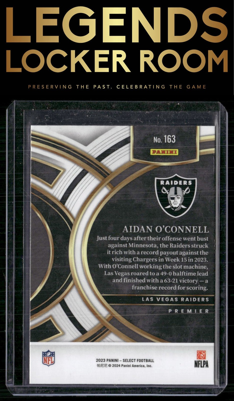 2023 Panini Select #163 Aidan O'Connell