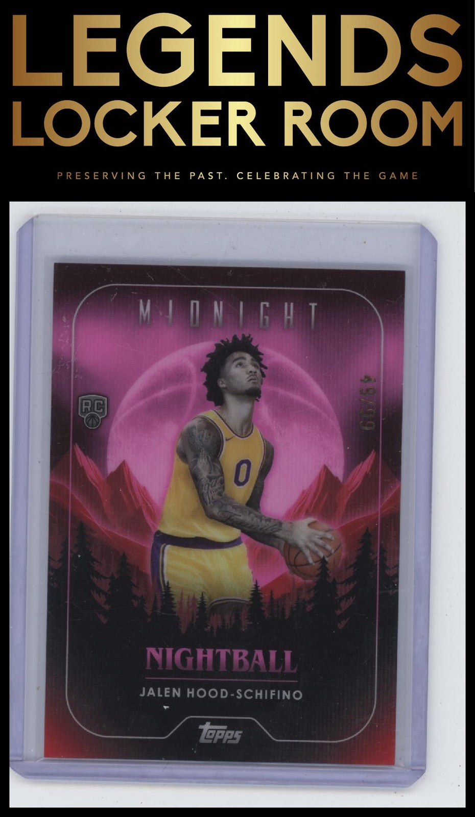 2023-24 Topps Midnight #NB-29 Jalen Hood-Schifino Nightball Twilight #/99