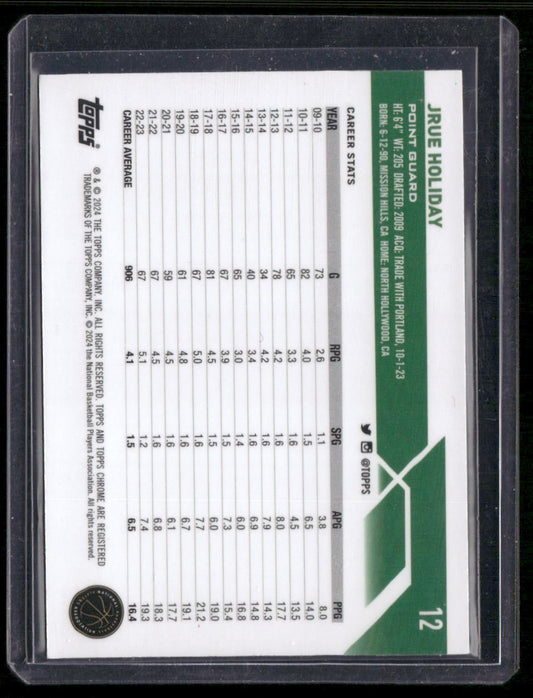 2023-24 Topps Chrome #12 Jrue Holiday Purple Geometric #/119