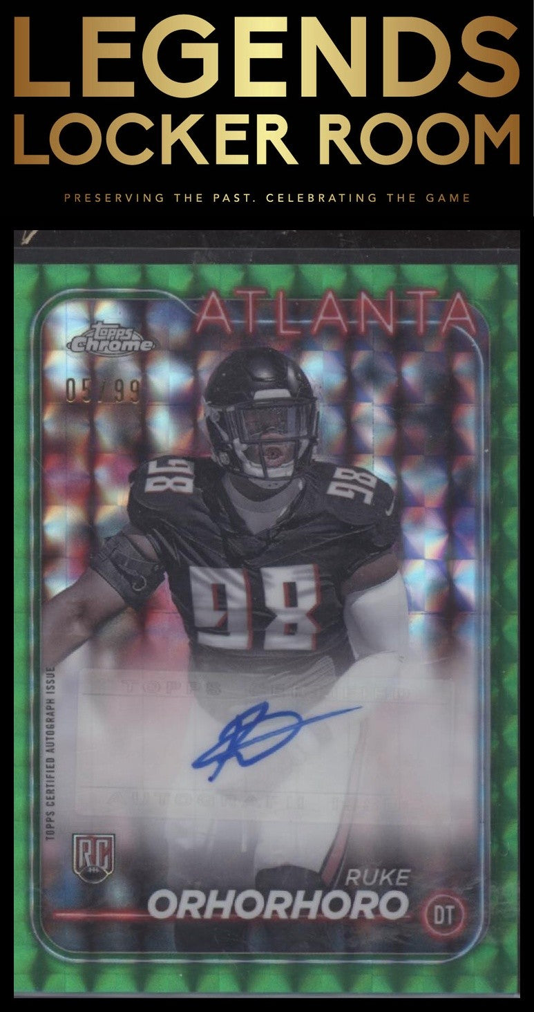 2024 Topps Chrome Ruke Orhorhoro Rookie Auto Green Geometric Refractor /99