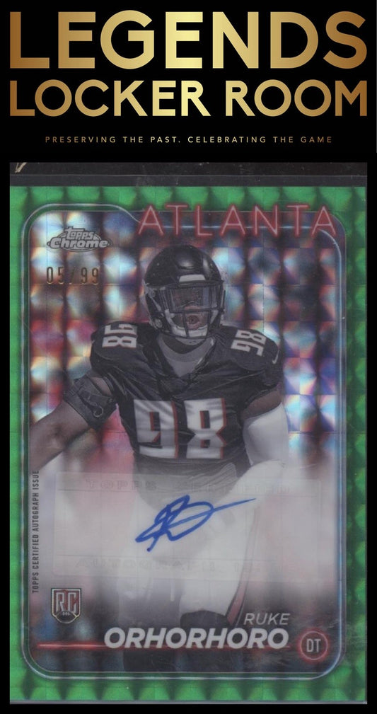2024 Topps Chrome Ruke Orhorhoro Rookie Auto Green Geometric Refractor /99
