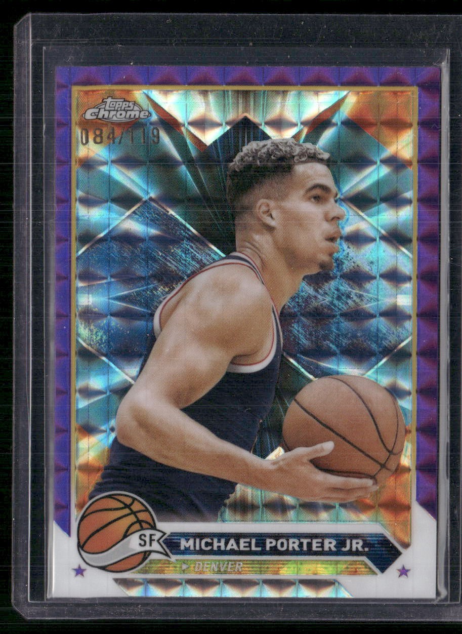 2023-24 Topps Chrome #137 Michael Porter Jr. Purple Geometric #/119