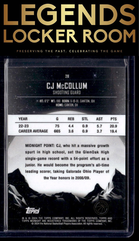 2023-24 Topps Midnight #28 CJ McCollum