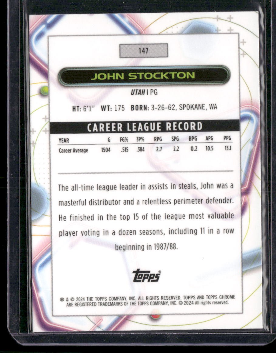 2023-24 Topps Chrome Cosmic #147 John Stockton