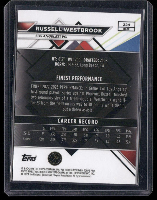 2023-24 Finest #224 Russell Westbrook Purple Checkerboard Refractors #/75