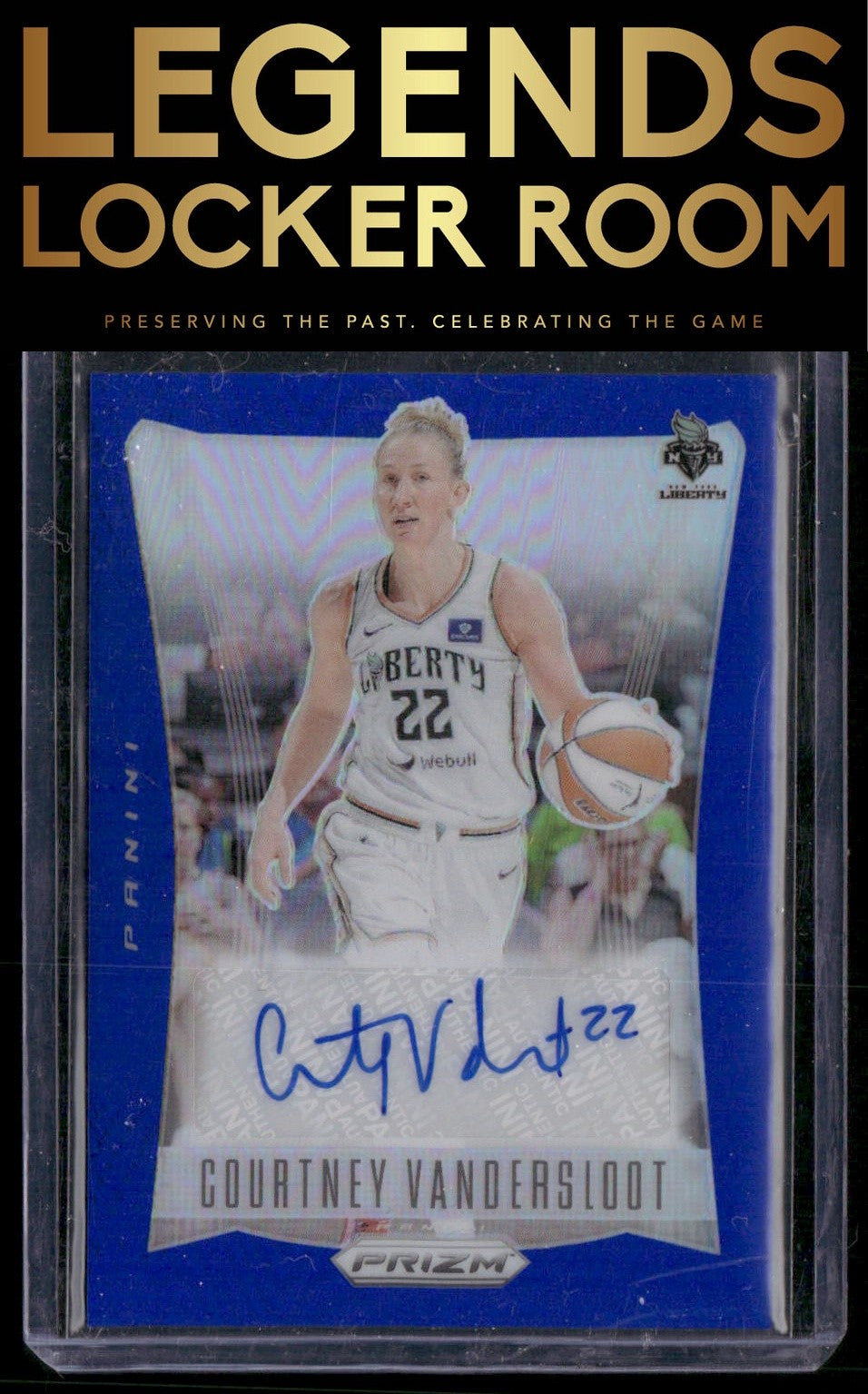 2024 Panini Prizm WNBA Courtney Vandersloot Throwback Signatures Prizms Blue /75